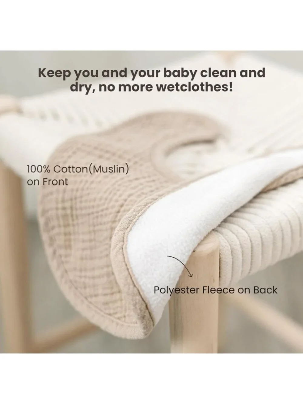 10-Pack Soft Cotton Muslin Baby Bibs, Bandana Style for Drooling & Teething